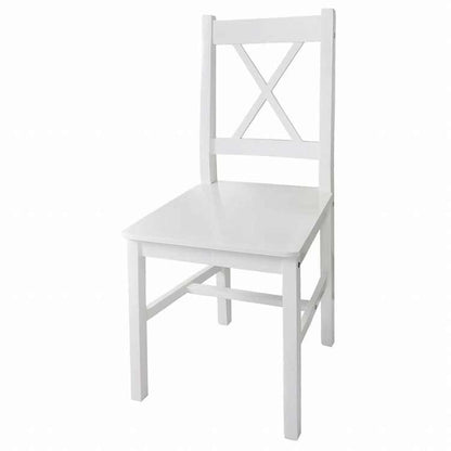 vidaXL ダイニングチェア 4点 マツ材 ホワイト家具 チェア キッチン・ダイニングルームチェア(代引不可)