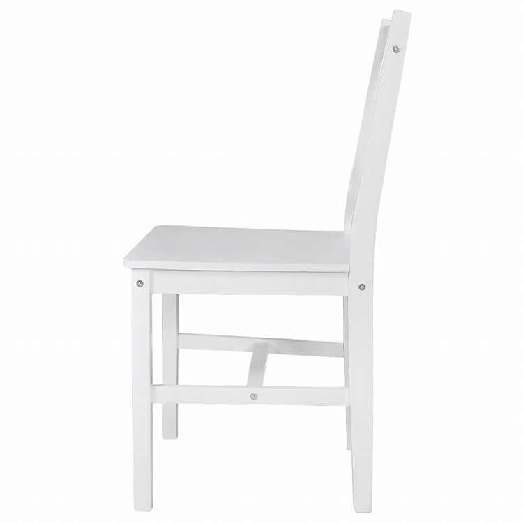 vidaXL ダイニングチェア 4点 マツ材 ホワイト家具 チェア キッチン・ダイニングルームチェア(代引不可)