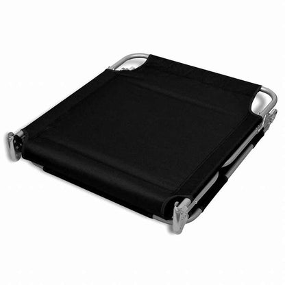 vidaXL 折りたたみ式サンラウンジャー ヘッドクッション付き 粉体塗装スチール製 ブラック家具 アウトドア家具 屋外椅子 サンラウンジャー(代引不可)