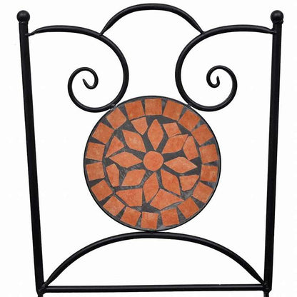 vidaXL 折り畳み式ビストロチェア 2点 セラミック テラコッタ家具 アウトドア家具 屋外椅子 アウトドアベンチチェア(代引不可)