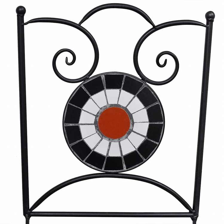 vidaXL 折り畳み式ビストロチェア 2点 セラミック テラコッタ&ホワイト家具 アウトドア家具 屋外椅子 アウトドアベンチチェア(代引不可)