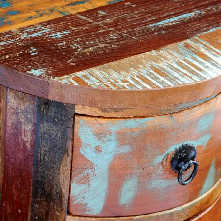 vidaXL 再生木製キャビネット 無垢材 3段引き出し家具 キャビネット&収納 収納キャビネット・ロッカー(代引不可)