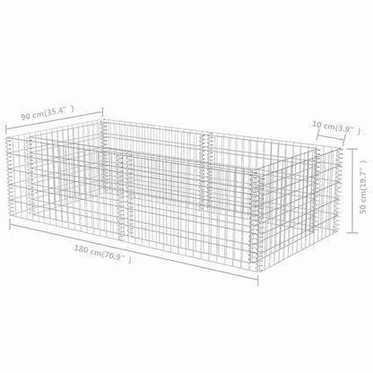 vidaXL ガビオンプランター 180x90x50cm 亜鉛メッキ鋼製ハードウェア フェンス&バリア フェンスパネル(代引不可)
