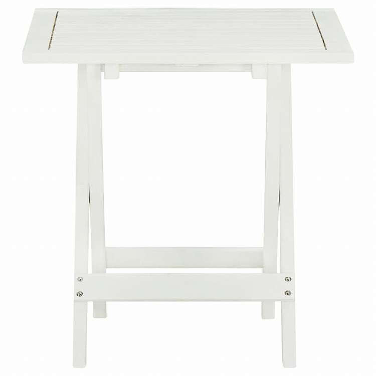 vidaXL ビストロテーブル ホワイト 46x46x47cm アカシア無垢材家具 アウトドア家具 アウトドアテーブル(代引不可)