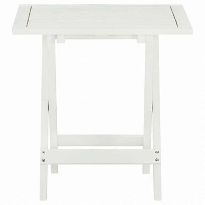 vidaXL ビストロテーブル ホワイト 46x46x47cm アカシア無垢材家具 アウトドア家具 アウトドアテーブル(代引不可)