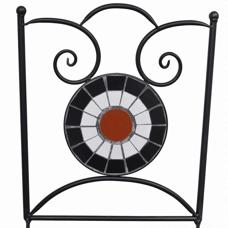 vidaXL ビストロ3点セット セラミックタイル テラコッタ&ホワイト (41534+41535)家具 アウトドア家具 屋外家具セット(代引不可)