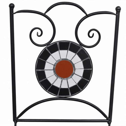 vidaXL ビストロ3点セット セラミックタイル テラコッタ&ホワイト (41534+41535)家具 アウトドア家具 屋外家具セット(代引不可)