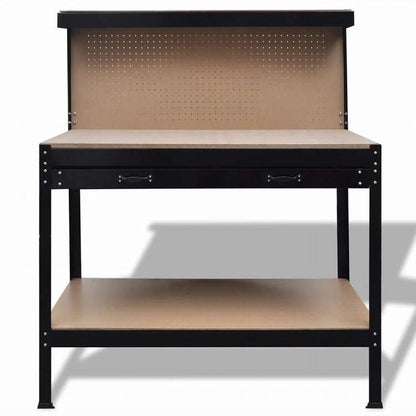 vidaXL ハンガーボードと引き出し付き ワークベンチハードウェア ハードウェアアクセサリ 工具収納・整理整頓 ワークベンチ(代引不可)