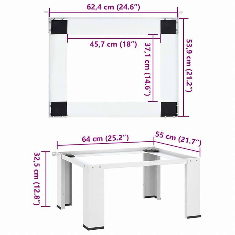 vidaXL 洗濯機置き台 ホワイトホーム&ガーデン 家電用アクセサリ 洗濯関連用品 ウォッシャー・ドライヤーアクセサリ(代引不可)