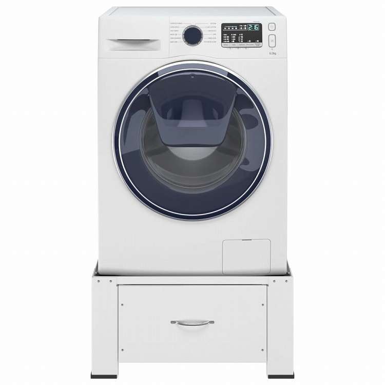 vidaXL 洗濯機置き台 引き出し付き ホワイトホーム&ガーデン 家電用アクセサリ 洗濯関連用品 ウォッシャー・ドライヤーアクセサリ(代引不可)