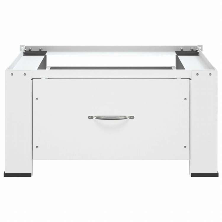 vidaXL 洗濯機置き台 引き出し付き ホワイトホーム&ガーデン 家電用アクセサリ 洗濯関連用品 ウォッシャー・ドライヤーアクセサリ(代引不可)