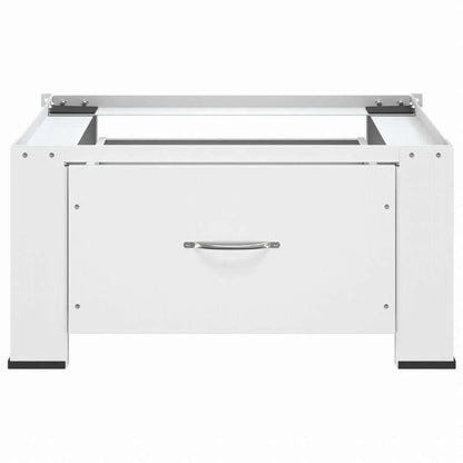 vidaXL 洗濯機置き台 引き出し付き ホワイトホーム&ガーデン 家電用アクセサリ 洗濯関連用品 ウォッシャー・ドライヤーアクセサリ(代引不可)