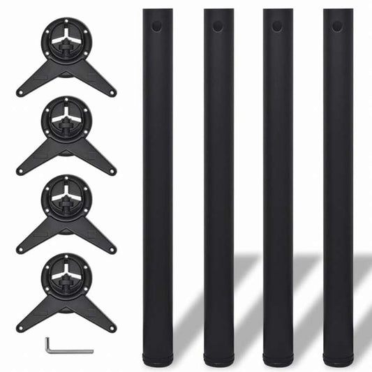 vidaXL テーブル脚 4点 高さ調節可能 ブラック 710mm家具 テーブル用品 テーブル脚(代引不可)