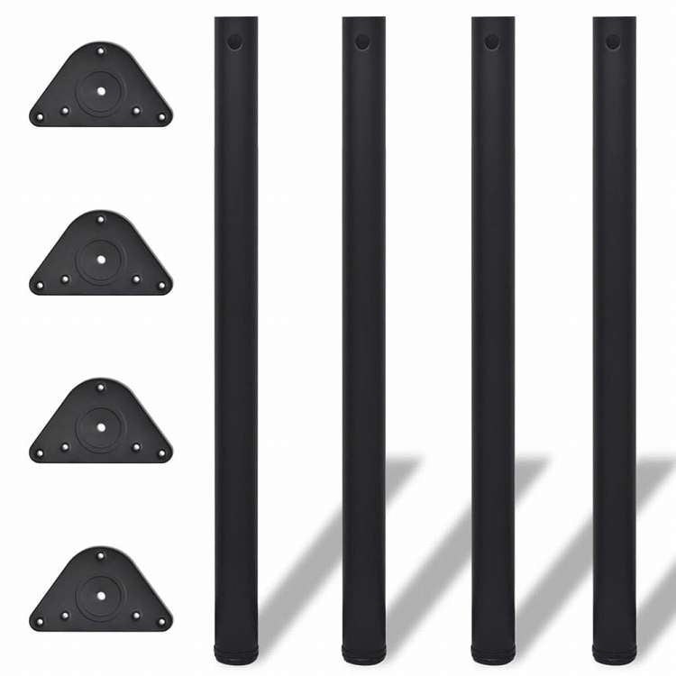 vidaXL テーブル脚 4点 高さ調節可能 ブラック 870mm家具 テーブル用品 テーブル脚(代引不可)