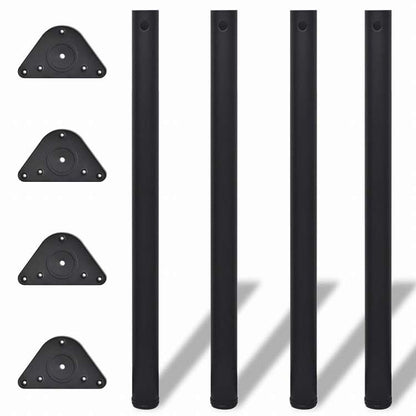 vidaXL テーブル脚 4点 高さ調節可能 ブラック 870mm家具 テーブル用品 テーブル脚(代引不可)