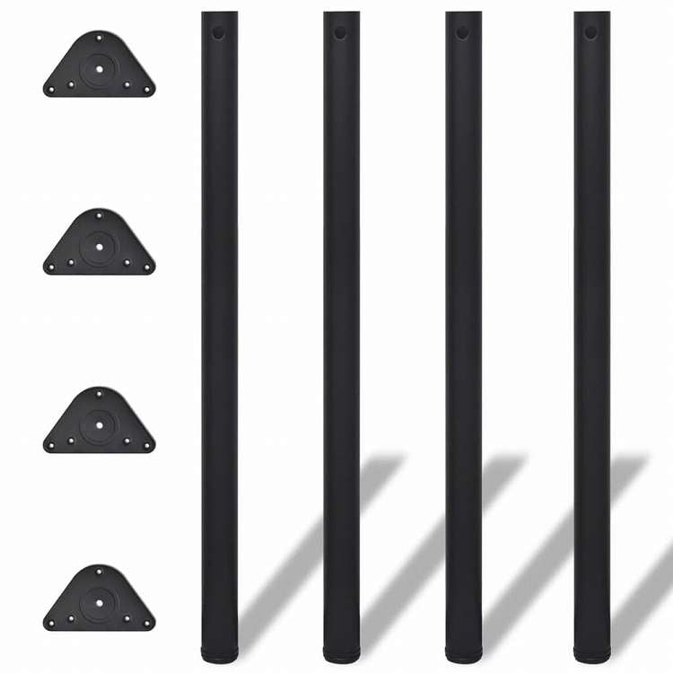 vidaXL テーブル脚 4点 高さ調節可能 ブラック 1100mm家具 テーブル用品 テーブル脚(代引不可)