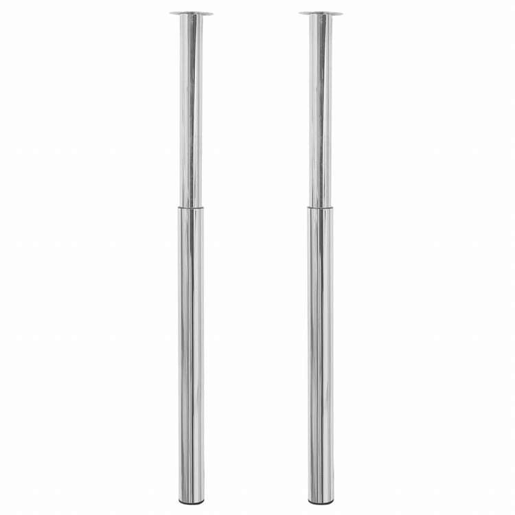 vidaXL 伸縮式テーブル脚 2点 クローム 710?1100mm家具 テーブル用品 テーブル脚(代引不可)