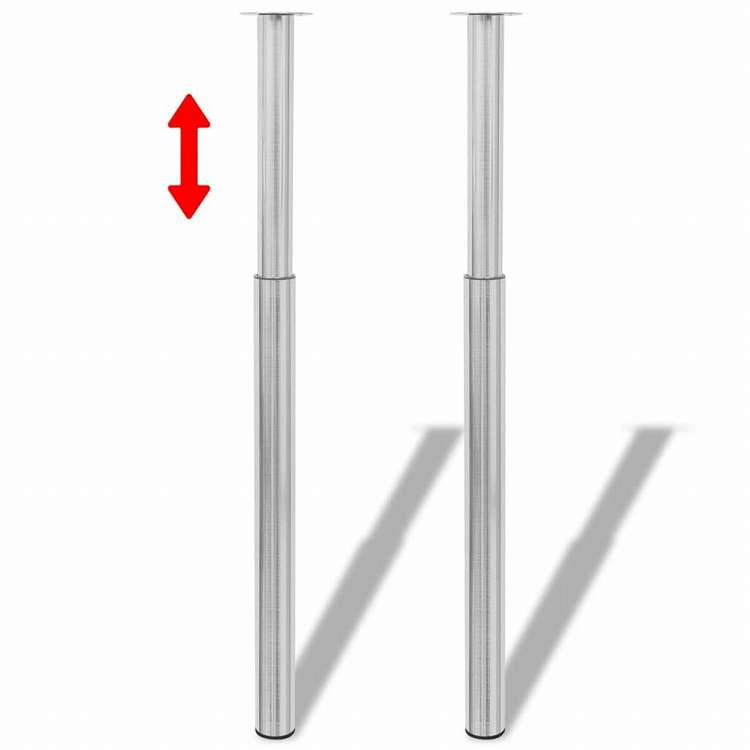 vidaXL 伸縮式テーブル脚 2点 つや消しニッケル 710?1100mm家具 テーブル用品 テーブル脚(代引不可)