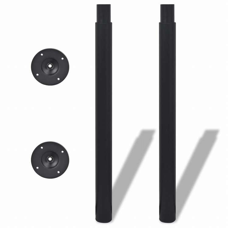 vidaXL 伸縮式テーブル脚 2点 ブラック 710?1100mm家具 テーブル用品 テーブル脚(代引不可)
