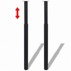 vidaXL 伸縮式テーブル脚 2点 ブラック 710?1100mm家具 テーブル用品 テーブル脚(代引不可)