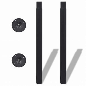 vidaXL 伸縮式テーブル脚 2点 ブラック 710?1100mm家具 テーブル用品 テーブル脚(代引不可)