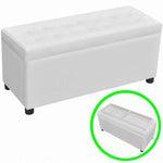 vidaXL 収納オットマン 人工皮革 ホワイト家具 ベンチ 倉庫・通路用ベンチ(代引不可)