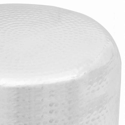vidaXL アルミ製スツール/サイドテーブル 槌目仕上げ シルバー家具 テーブル アクセントテーブル エンドテーブル(代引不可)