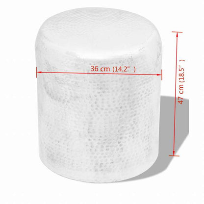 vidaXL アルミ製スツール/サイドテーブル 槌目仕上げ シルバー家具 テーブル アクセントテーブル エンドテーブル(代引不可)