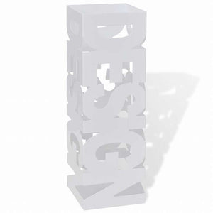 vidaXL 傘立て 杖スタンド スチール製 48.5cm ホワイト スクエアホーム&ガーデン 家事用品 収納&オーガナイザー 収納フック&ラック 傘立て・ラック(代引不可)