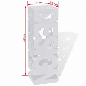 vidaXL 傘立て 杖スタンド スチール製 48.5cm ホワイト スクエアホーム&ガーデン 家事用品 収納&オーガナイザー 収納フック&ラック 傘立て・ラック(代引不可)