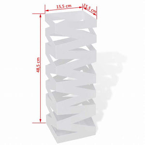 vidaXL 傘立て 杖スタンド スチール製 48.5cm ホワイト スクエアホーム&ガーデン 家事用品 収納&オーガナイザー 収納フック&ラック 傘立て・ラック(代引不可)