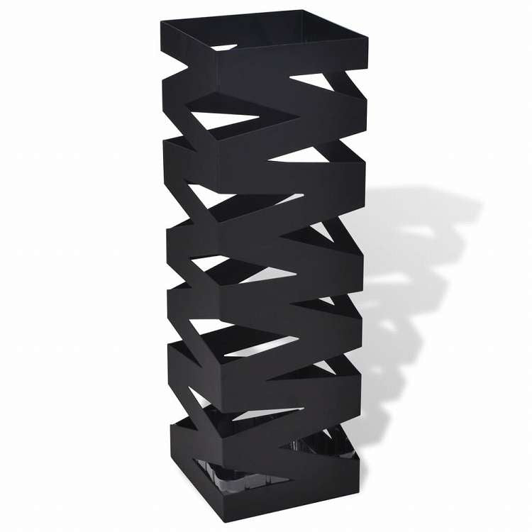 vidaXL 傘立て 杖スタンド スチール製 48.5cm ブラック スクエアホーム&ガーデン 家事用品 収納&オーガナイザー 収納フック&ラック 傘立て・ラック(代引不可)