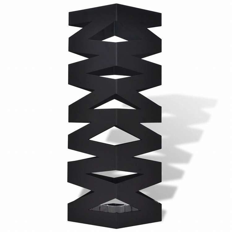 vidaXL 傘立て 杖スタンド スチール製 48.5cm ブラック スクエアホーム&ガーデン 家事用品 収納&オーガナイザー 収納フック&ラック 傘立て・ラック(代引不可)