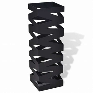 vidaXL 傘立て 杖スタンド スチール製 48.5cm ブラック スクエアホーム&ガーデン 家事用品 収納&オーガナイザー 収納フック&ラック 傘立て・ラック(代引不可)