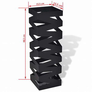 vidaXL 傘立て 杖スタンド スチール製 48.5cm ブラック スクエアホーム&ガーデン 家事用品 収納&オーガナイザー 収納フック&ラック 傘立て・ラック(代引不可)