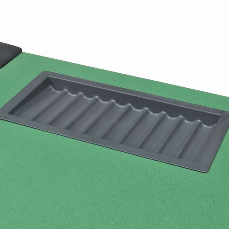 vidaXL 10人用ポーカーテーブル ディーラーエリア&チップトレイ付き グリーン家具 テーブル ポーカー・ゲーム用テーブル(代引不可)