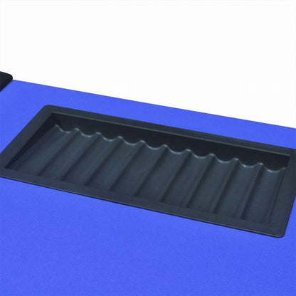 vidaXL 10人用ポーカーテーブル ディーラーエリア&チップトレイ付き ブルー家具 テーブル ポーカー・ゲーム用テーブル(代引不可)