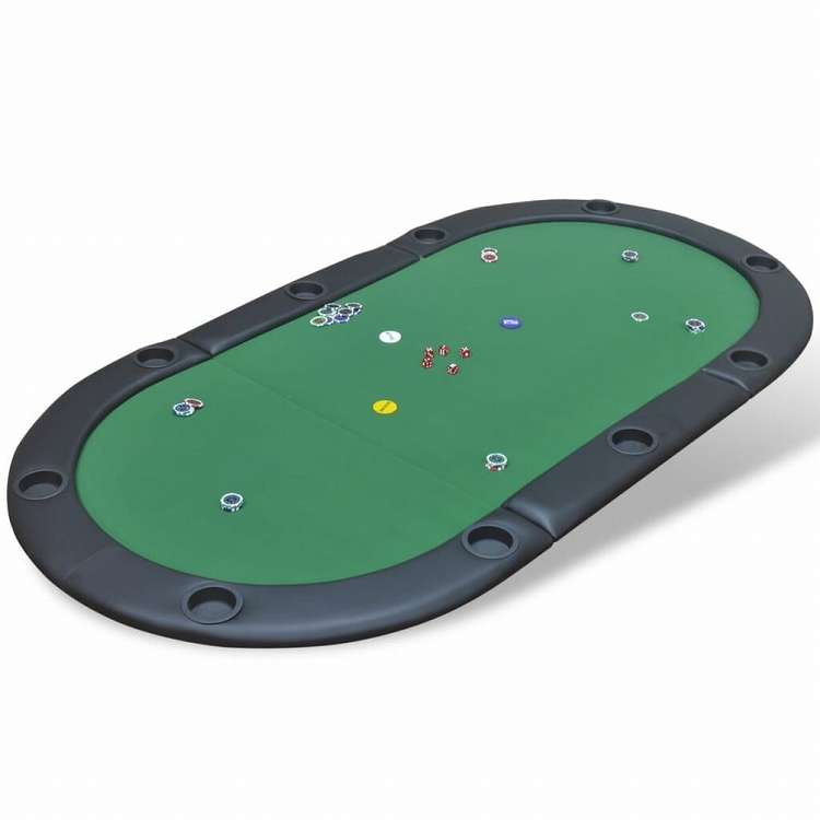 vidaXL 10人用折りたたみポーカーテーブルトップ グリーン家具 テーブル ポーカー・ゲーム用テーブル(代引不可)