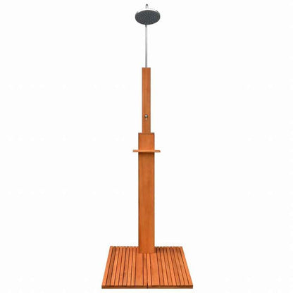 vidaXL 屋外シャワー ユーカリ材&スチールホーム&ガーデン プール&スパ プール&スパ用アクセサリー(代引不可)