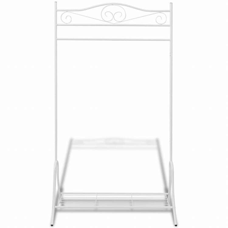 vidaXL 洋服ラック ホワイト スチール製ホーム&ガーデン 家事用品 収納&オーガナイザー 衣類・ワードローブ収納 クローゼット整理収納・衣服ラック(代引不可)