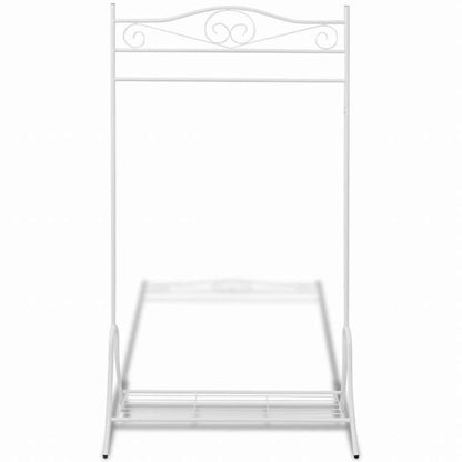 vidaXL 洋服ラック ホワイト スチール製ホーム&ガーデン 家事用品 収納&オーガナイザー 衣類・ワードローブ収納 クローゼット整理収納・衣服ラック(代引不可)