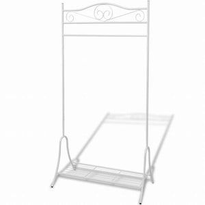 vidaXL 洋服ラック ホワイト スチール製ホーム&ガーデン 家事用品 収納&オーガナイザー 衣類・ワードローブ収納 クローゼット整理収納・衣服ラック(代引不可)