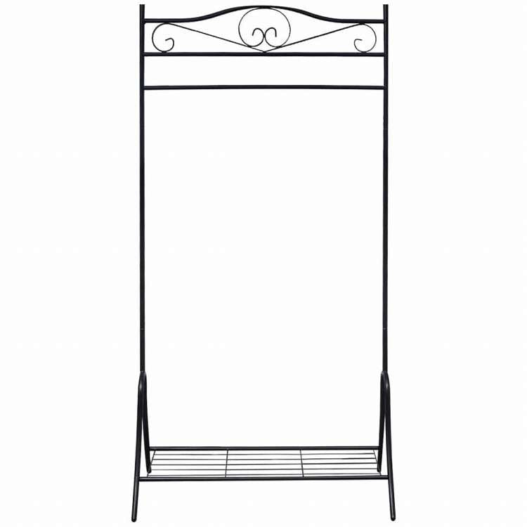 vidaXL 洋服ラック ブラック スチール製ホーム&ガーデン 家事用品 収納&オーガナイザー 衣類・ワードローブ収納 クローゼット整理収納・衣服ラック(代引不可)