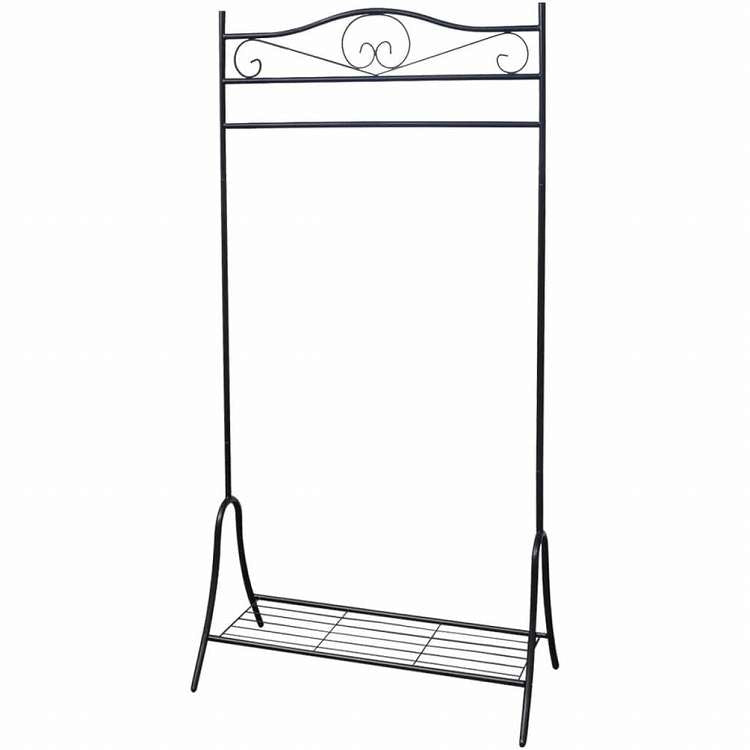vidaXL 洋服ラック ブラック スチール製ホーム&ガーデン 家事用品 収納&オーガナイザー 衣類・ワードローブ収納 クローゼット整理収納・衣服ラック(代引不可)