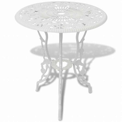 vidaXL ビストロ 3点セット アルミ鋳物 ホワイト家具 アウトドア家具 屋外家具セット(代引不可)