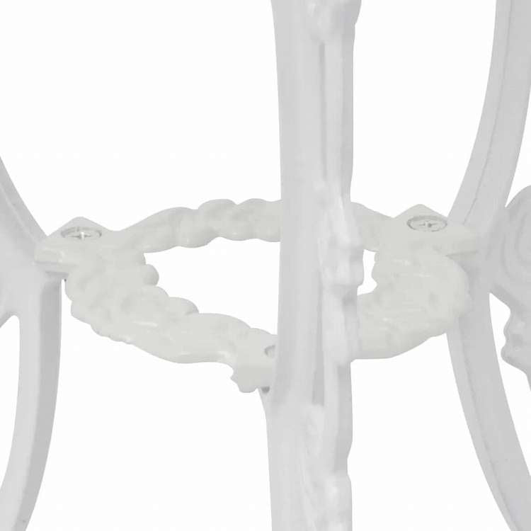 vidaXL ビストロ 3点セット アルミ鋳物 ホワイト家具 アウトドア家具 屋外家具セット(代引不可)