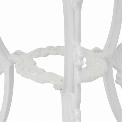 vidaXL ビストロ 3点セット アルミ鋳物 ホワイト家具 アウトドア家具 屋外家具セット(代引不可)