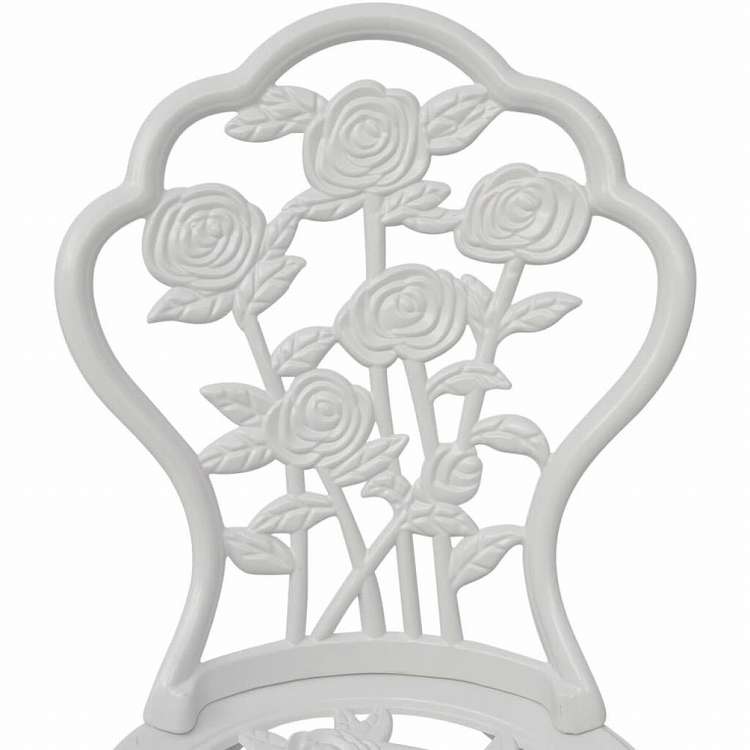 vidaXL ビストロ 3点セット アルミ鋳物 ホワイト家具 アウトドア家具 屋外家具セット(代引不可)