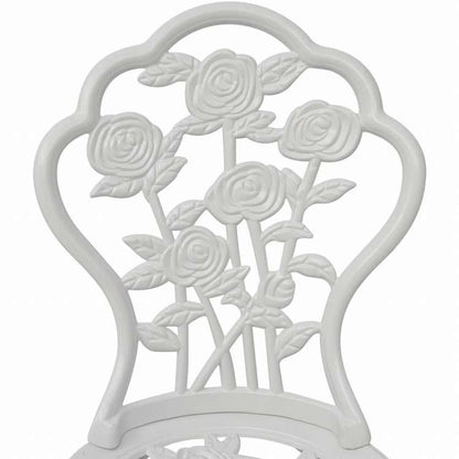 vidaXL ビストロ 3点セット アルミ鋳物 ホワイト家具 アウトドア家具 屋外家具セット(代引不可)