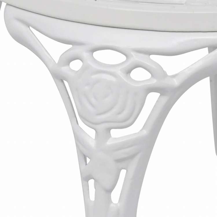 vidaXL ビストロ 3点セット アルミ鋳物 ホワイト家具 アウトドア家具 屋外家具セット(代引不可)